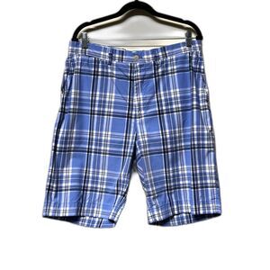 POLO RALPH LAUREN Golf Blue/White Plaid Shorts, Cotton, Sz 34